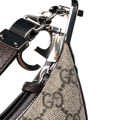 Gucci GG Supreme Monogram Textured Calfskin Web Large Attache Shoulder Bag Beige Ebony New Acero 12 of 12