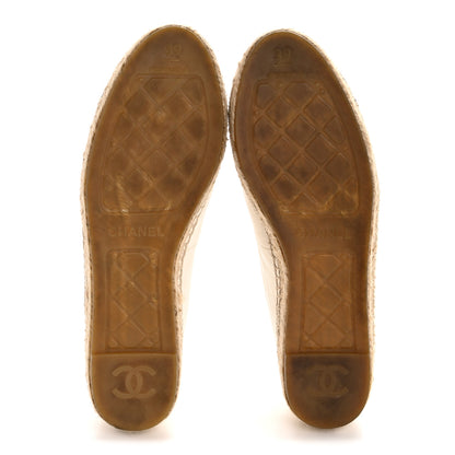Chanel Lambskin CC Espadrilles 39 White Black 6 of 10