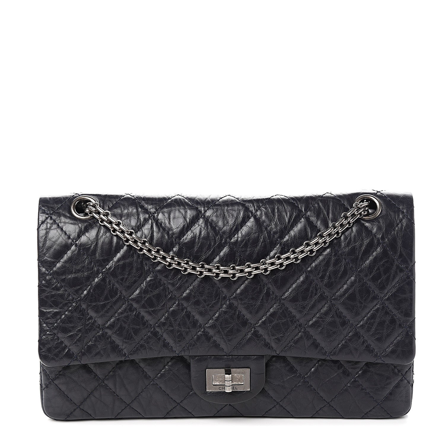 Chanel Aged Calfskin Quilted 2.55 Reissue 226 Flap Navy Blue 1 of 9