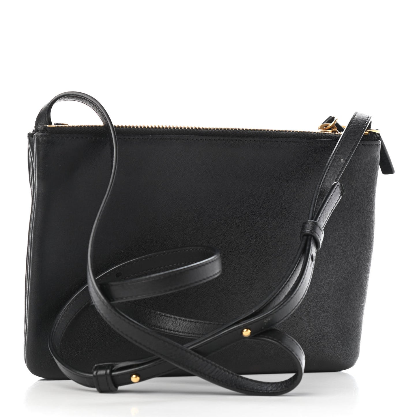 Lambskin Small Trio Crossbody Bag Black