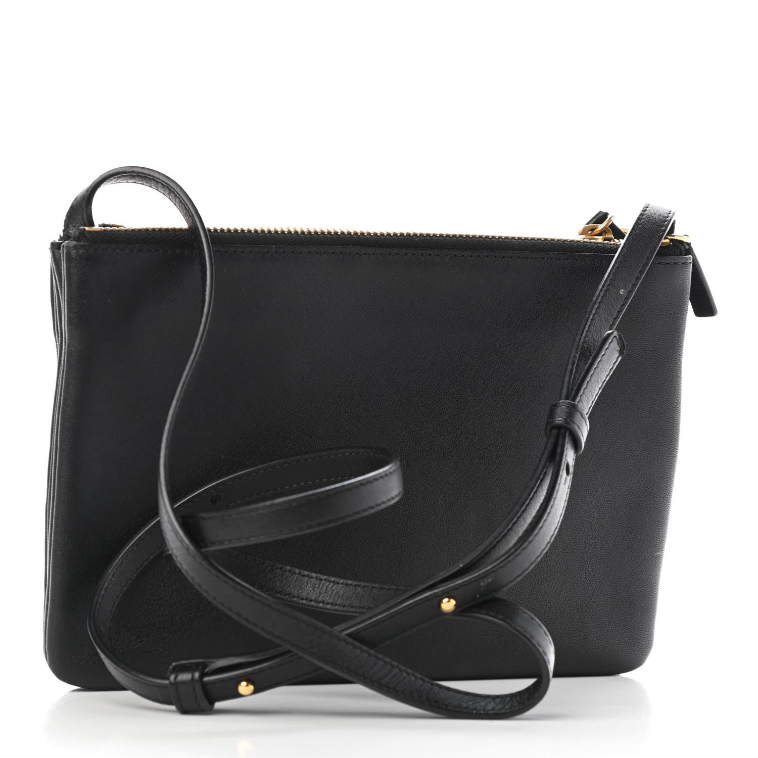 Celine Lambskin Small Trio Crossbody Bag Black 2 of 4