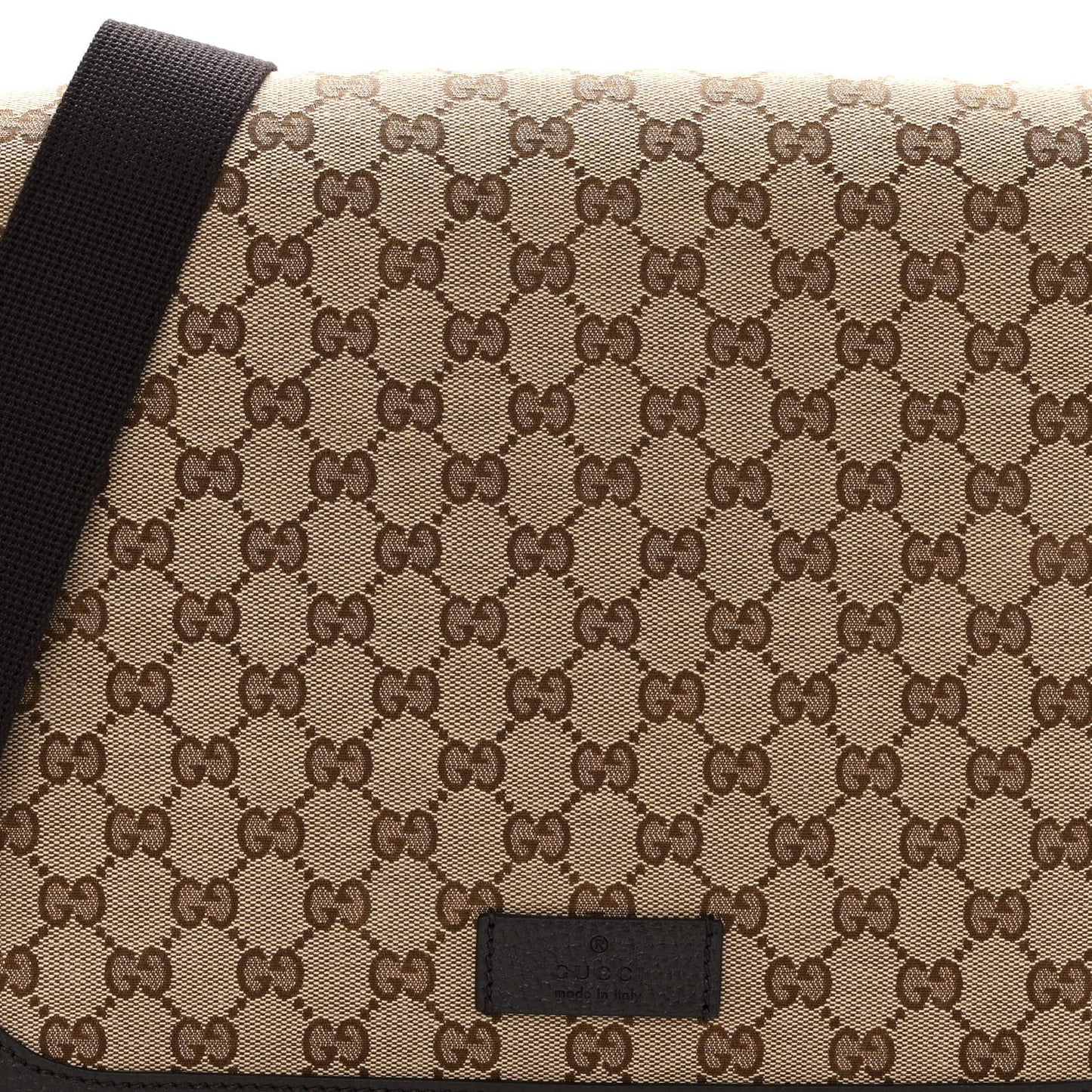 Monogram Large Flap Messenger Bag Beige Dark Brown