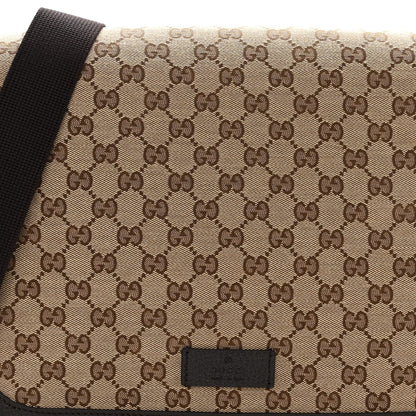 Gucci Monogram Large Flap Messenger Bag Beige Dark Brown 8 of 11