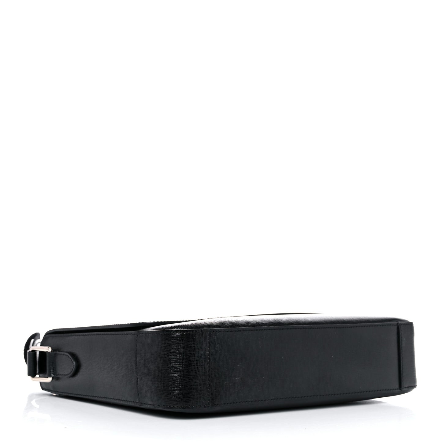 Grainy Calfskin Messenger Bag Black