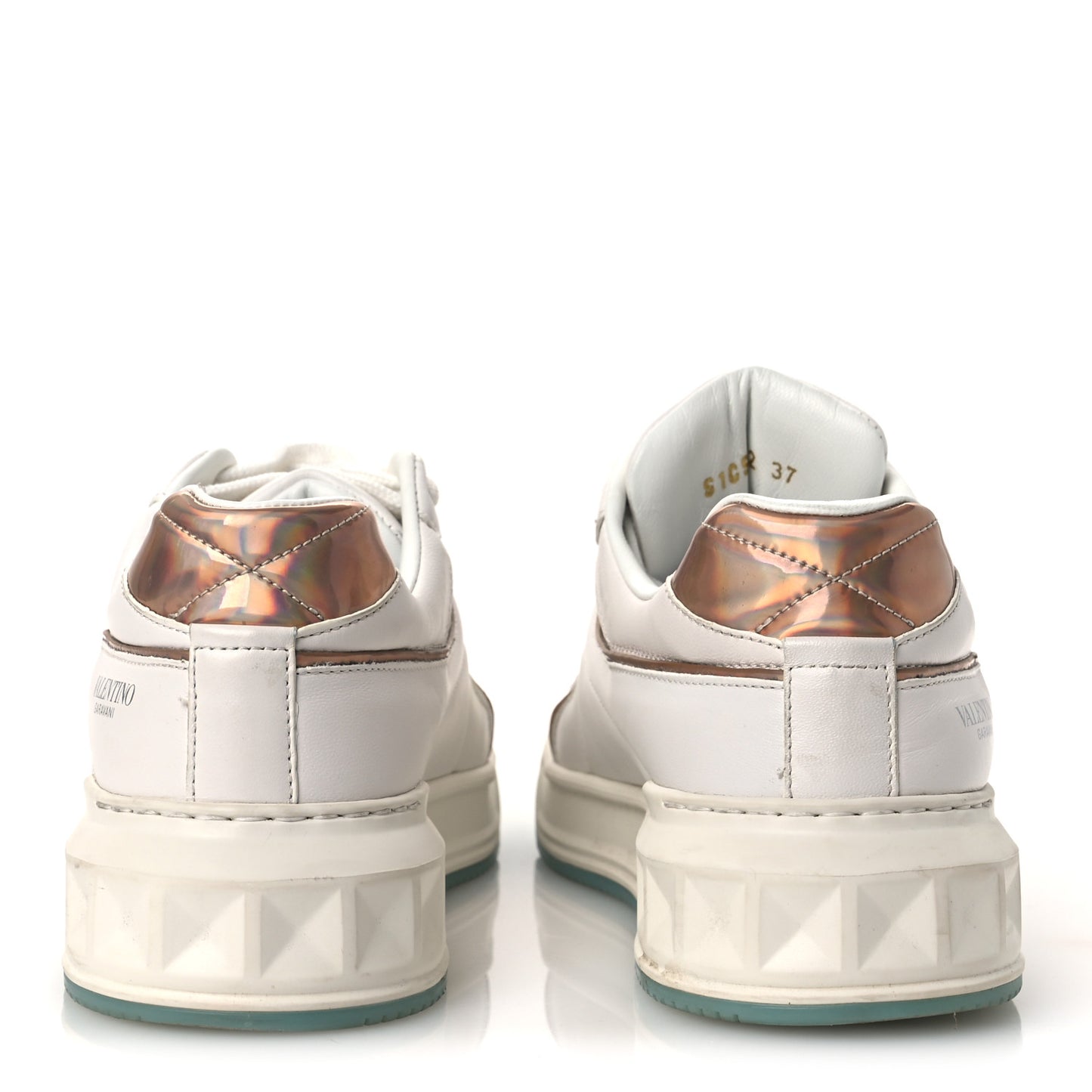 Nappa Metallic One Stud Low Top Sneakers 37 White
