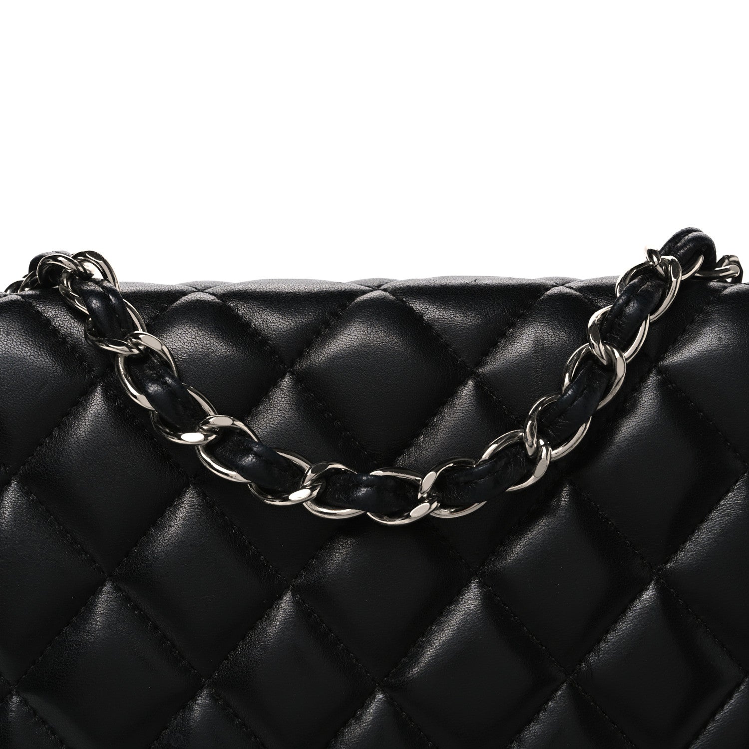 Chanel Lambskin Quilted Jumbo Single Flap Black 8 of 10