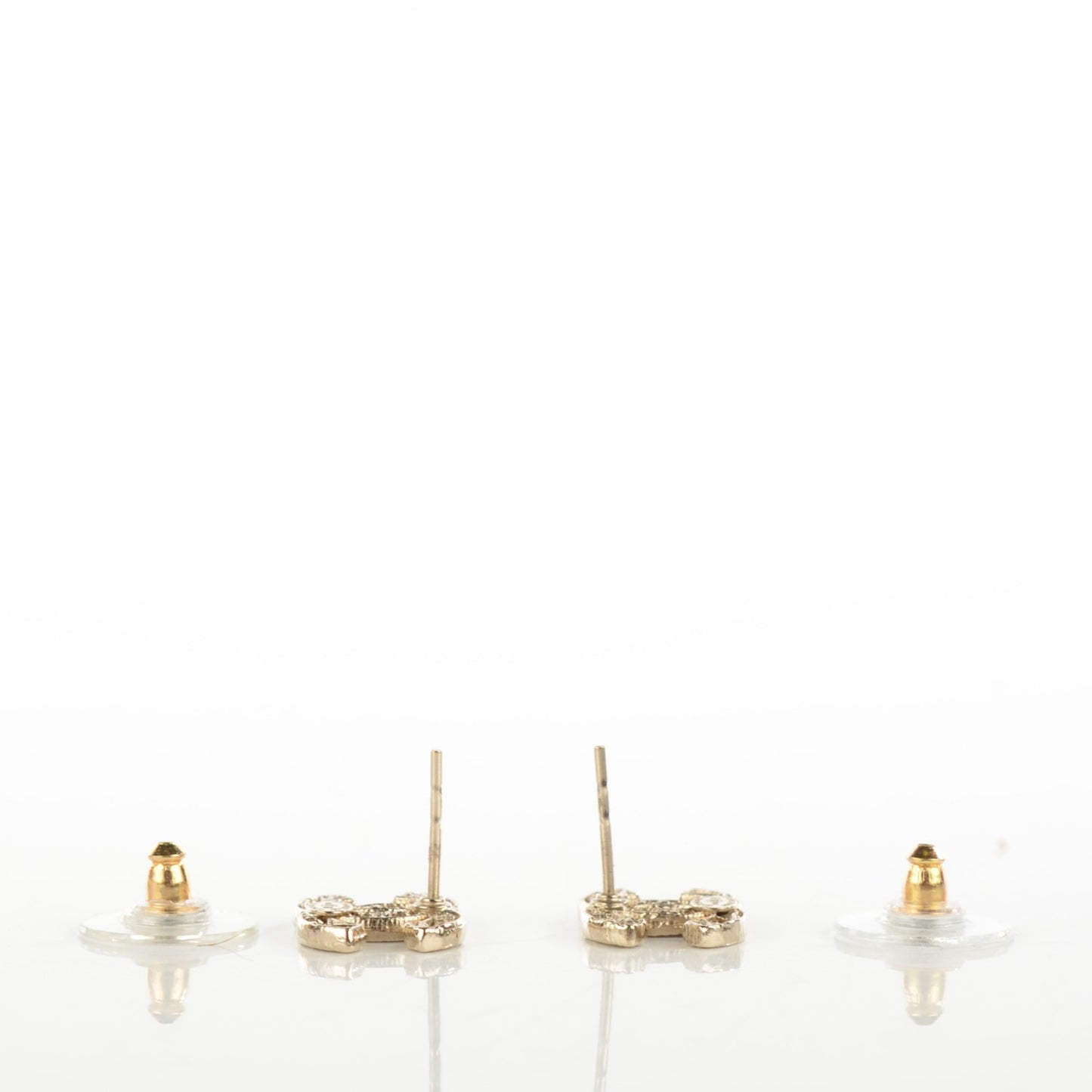 Tweed Effect CC Earrings Gold