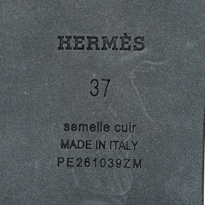 Hermes Metallic Goatskin Miss Sandals 37 Gris Argente 7 of 9