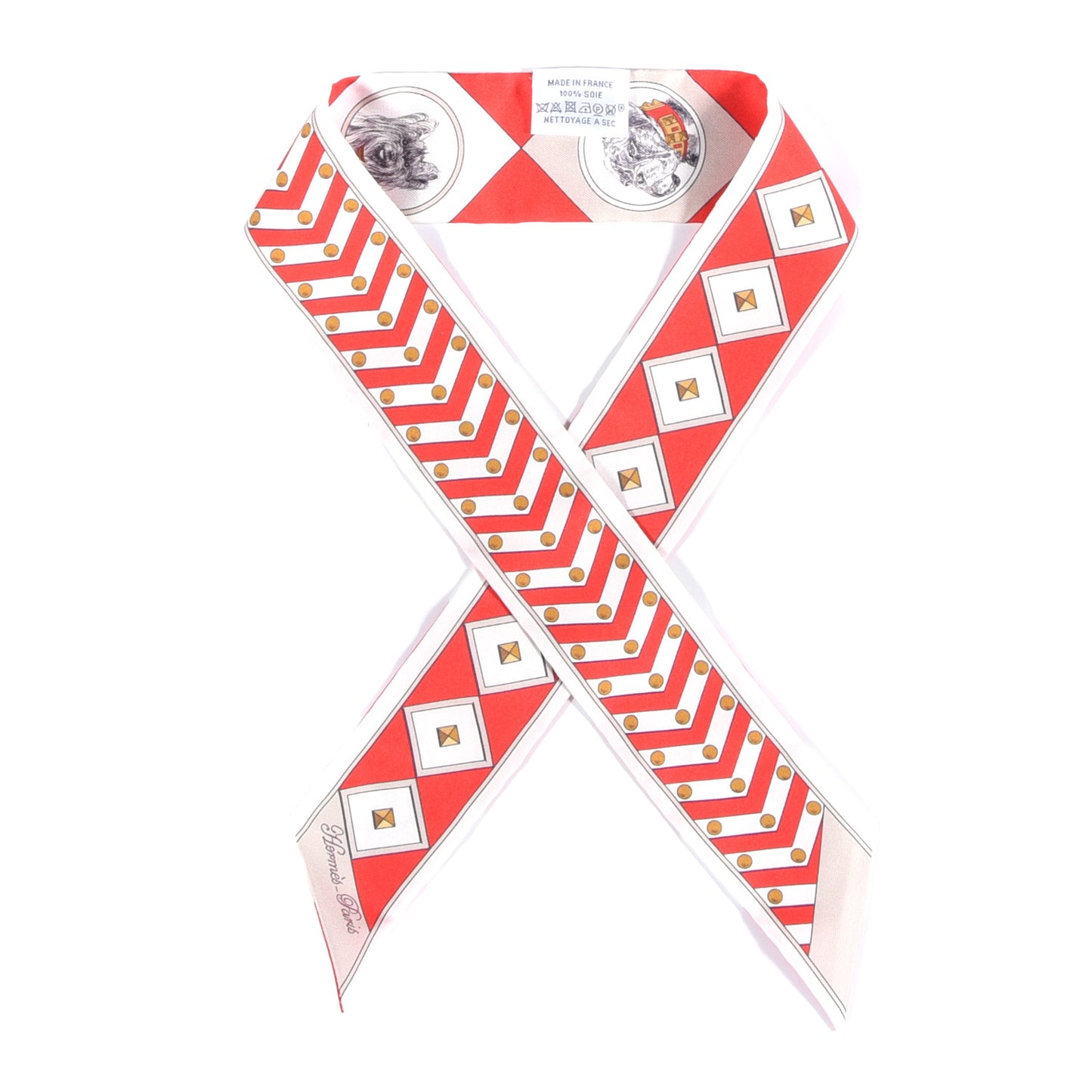 Silk Colliers Et Chiens Twilly Rouge White Mastic