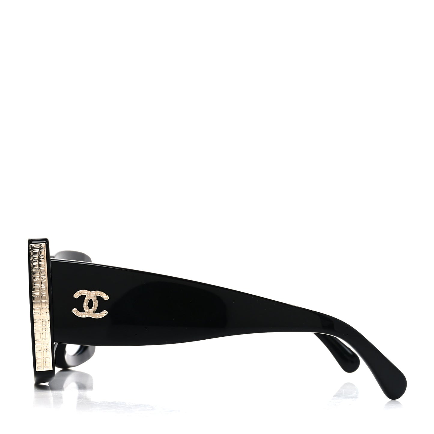 Acetate Rectangle Sunglasses 5435-A Black