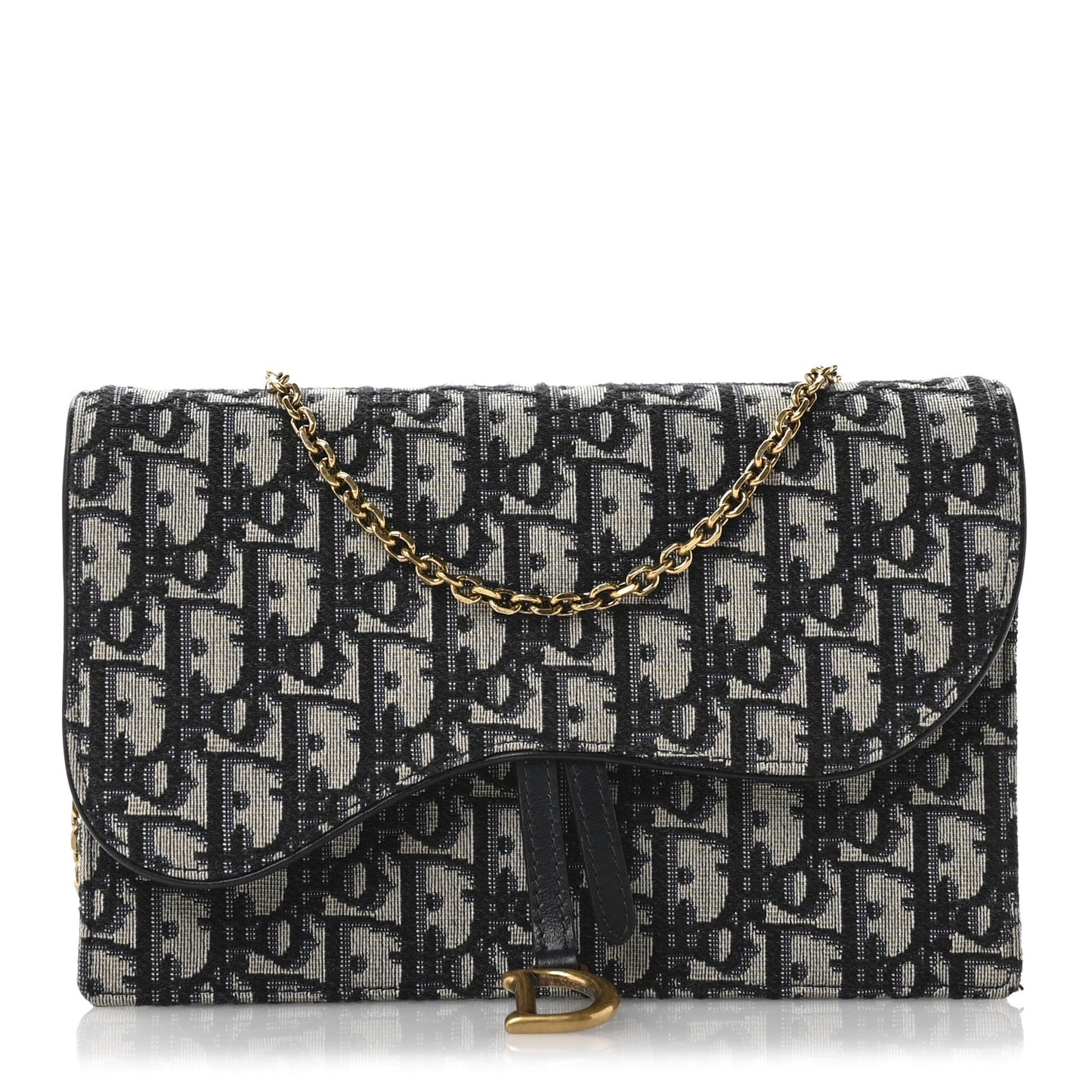 Oblique Saddle Chain Pouch Blue