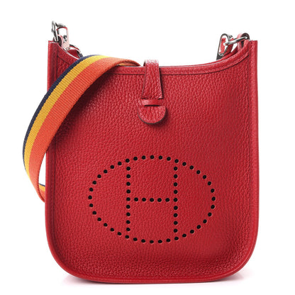 Hermes Taurillon Clemence Amazone Evelyne TPM Rouge Casaque 1 of 8