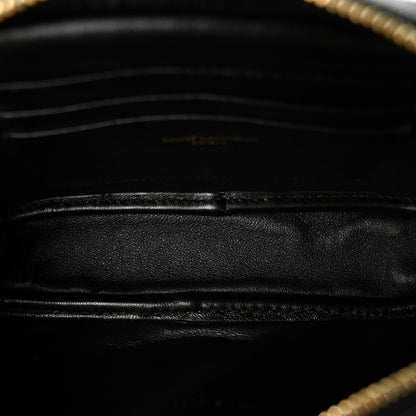 Saint Laurent Grain De Poudre Matelasse Monogram Mini Lou Camera Bag Black 5 of 9