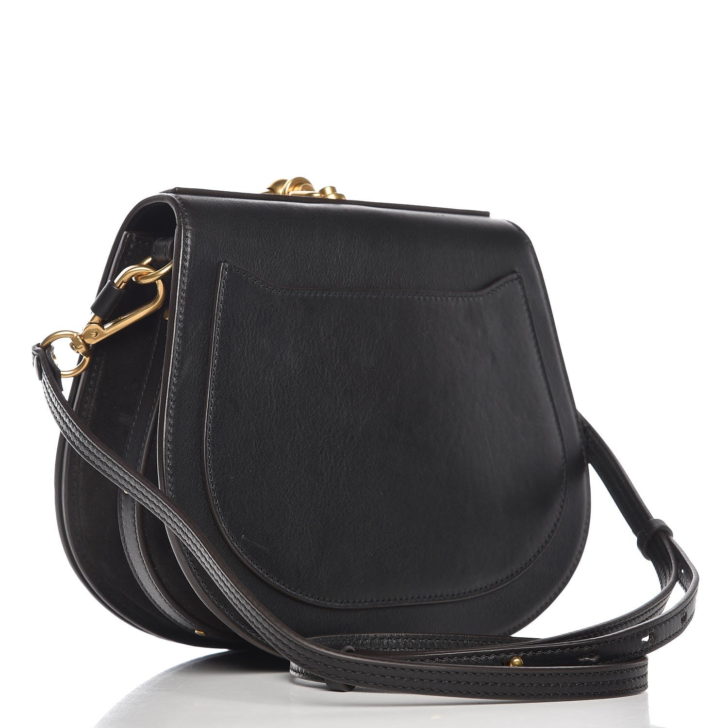 Chloe Calfskin Suede Medium Nile Bracelet Bag Black 3 of 11