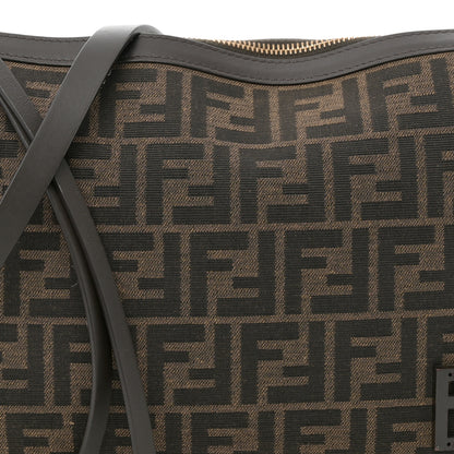 Fendi Fabric Jacquard Vitello Grace FF 1974 Medium Simply Fendi Shoulder Bag Tobacco Moro Ebano 8 of 11