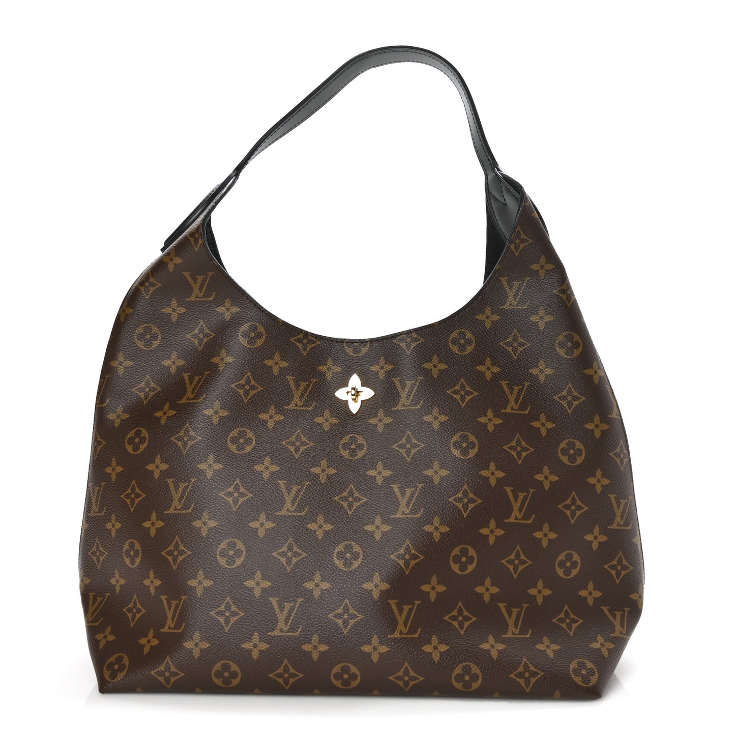 Monogram Flower Hobo Black