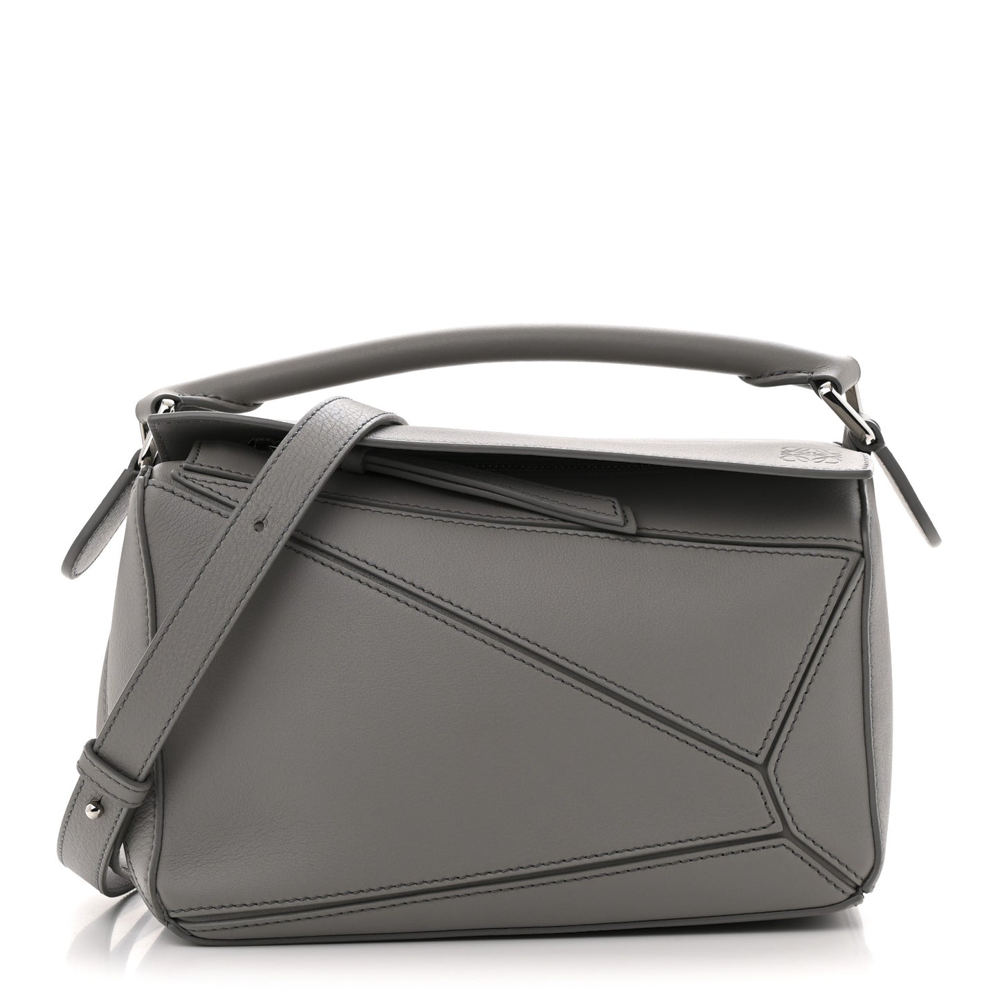 Soft Grained Calfskin Small Puzzle Edge Bag Pearl Grey