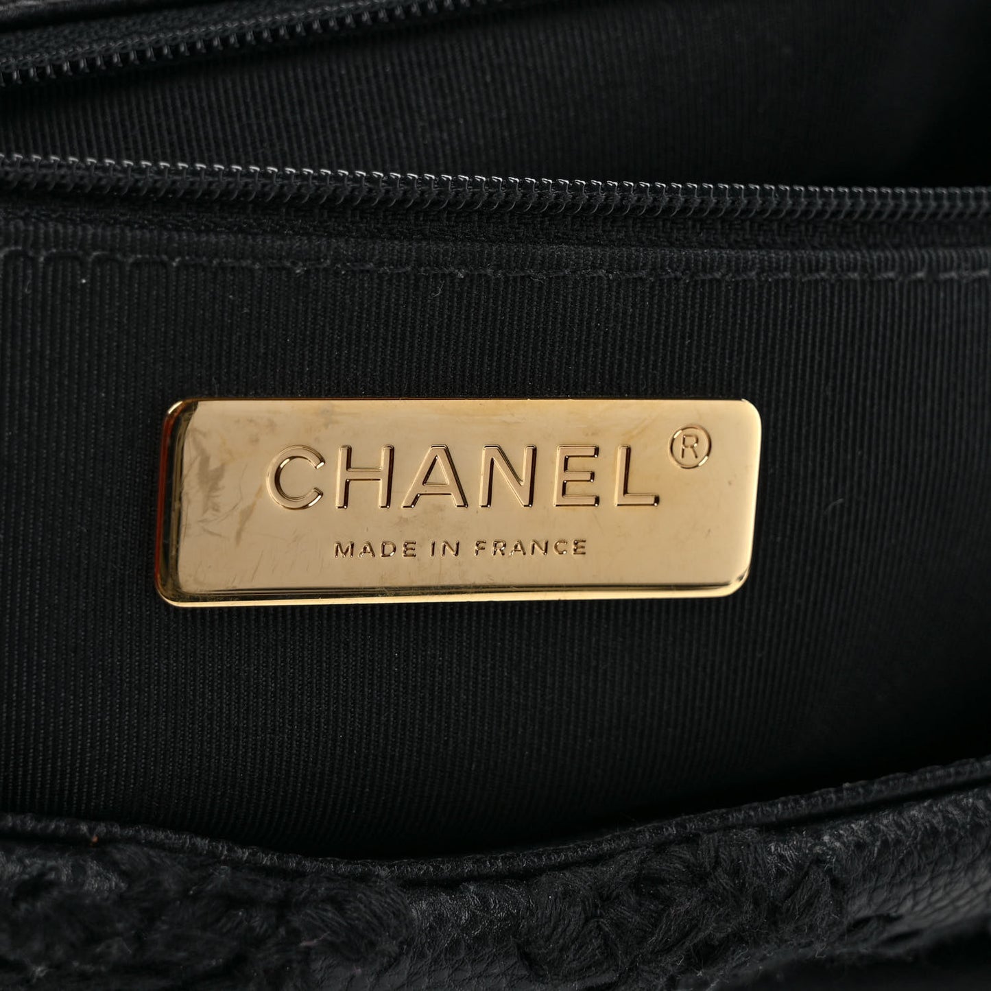 Calfskin Crochet Medium Chanel 19 Flap Black