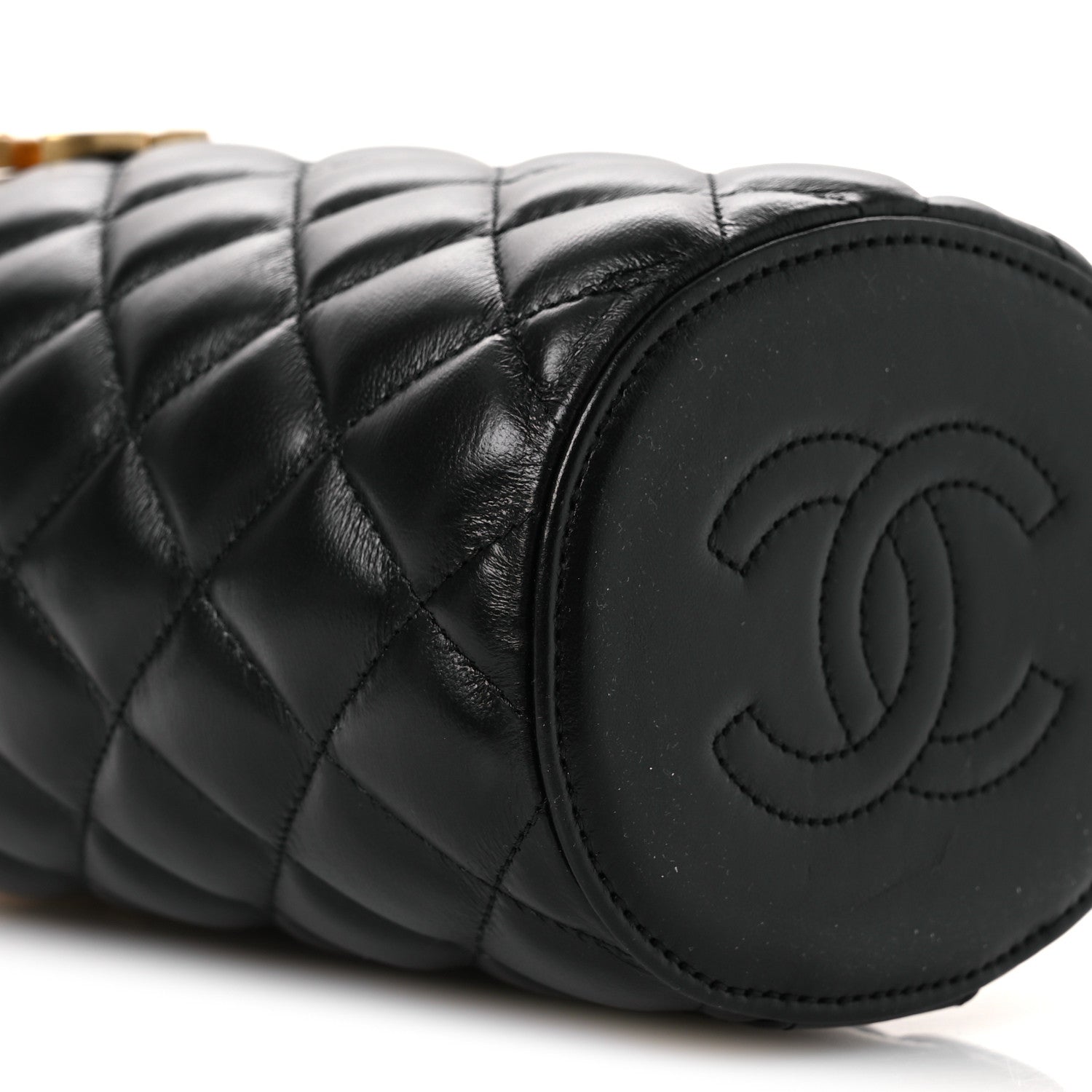 Chanel Lambskin Quilted Crown Box Bag Black 8 of 10
