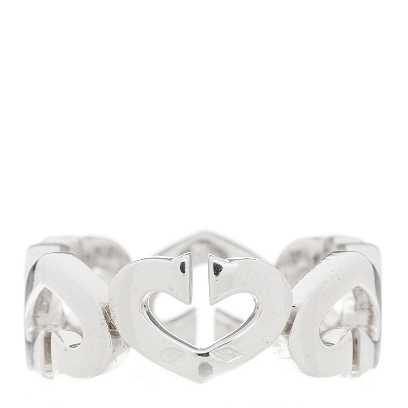 18K White Gold Diamond Hearts and Symbols Ring 51 5.75