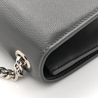 Saint Laurent Grain De Poudre Medium Classic Monogram Kate Satchel Earth Grey 15 of 15