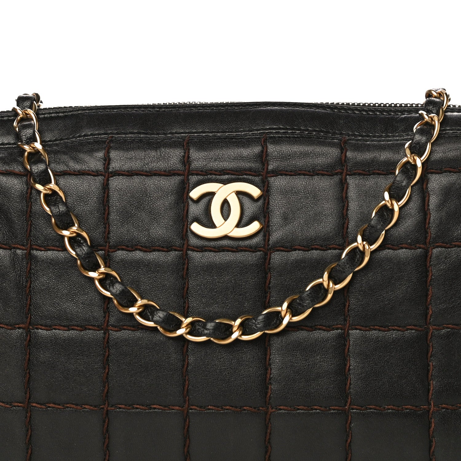 Chanel Lambskin Quilted Chocolate Bar Camera Case Black 7 of 18