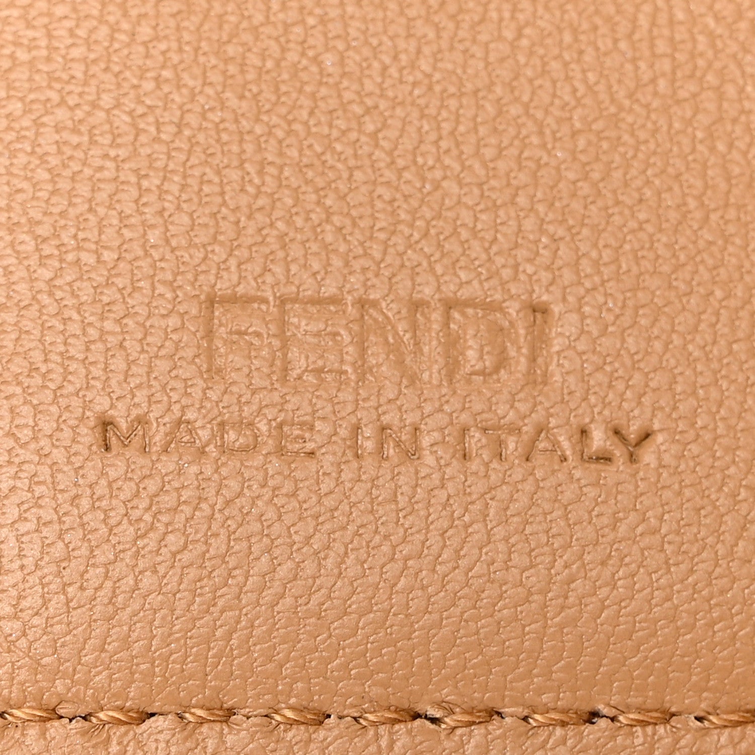 Fendi Nappa Matisse FF Diagonal Embossed Micro Tri-Fold Wallet Miele Scuro 6 of 16