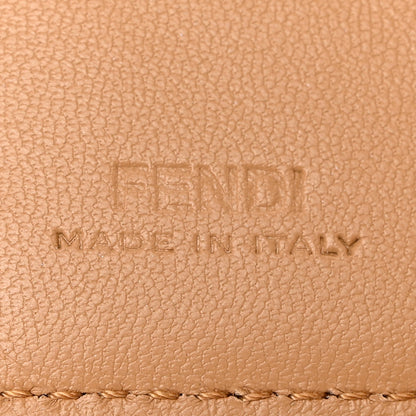 Fendi Nappa Matisse FF Diagonal Embossed Micro Tri-Fold Wallet Miele Scuro 6 of 16