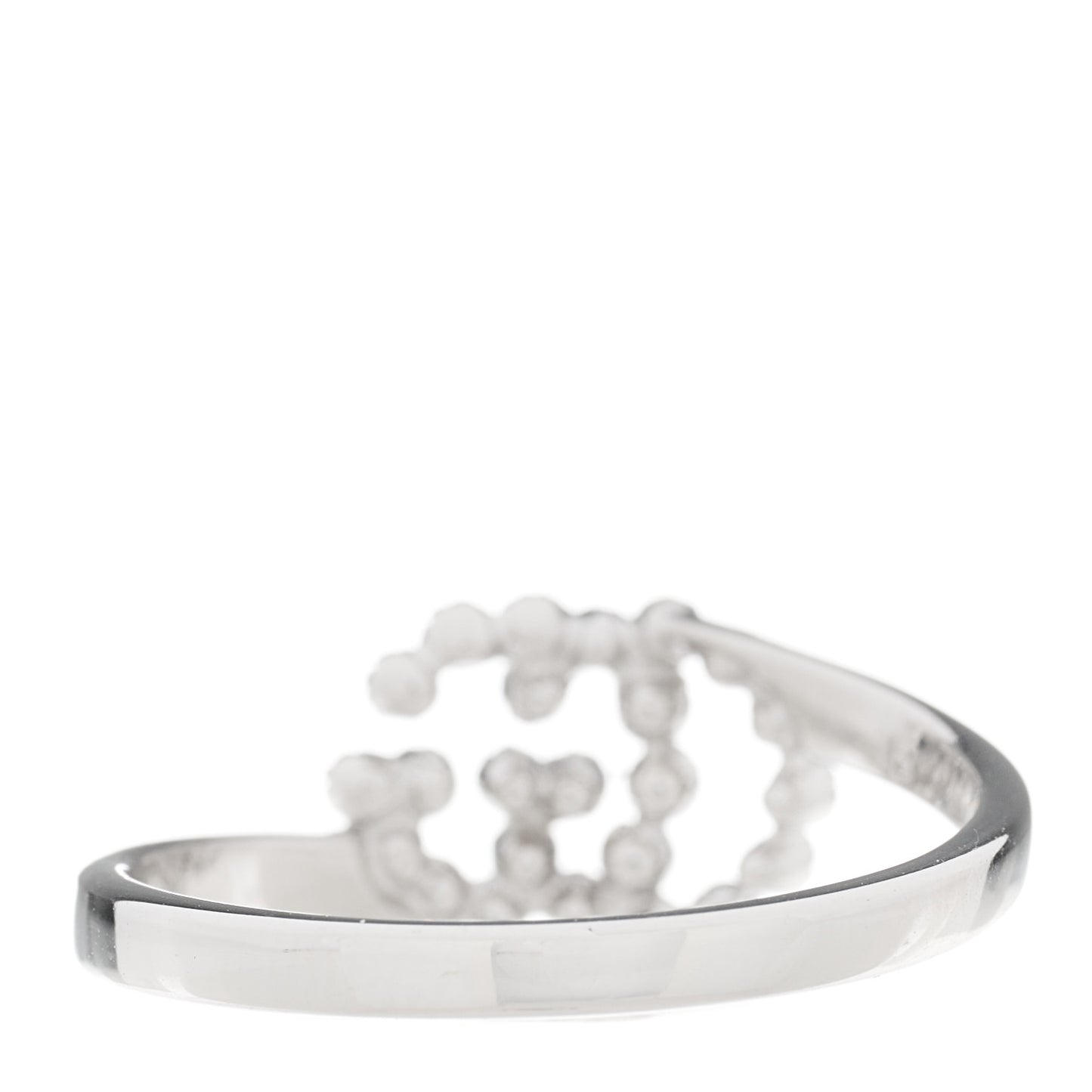 18K White Gold Diamond Running Double G Ring 54 7