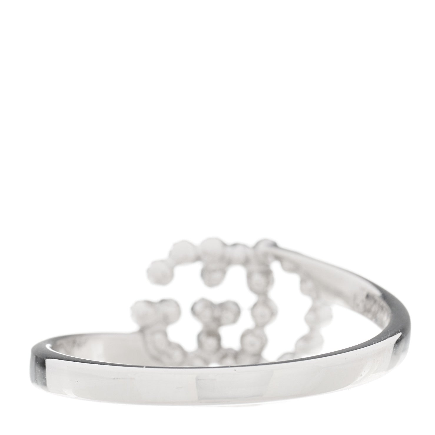 Gucci 18K White Gold Diamond Running Double G Ring 54 7 3 of 6