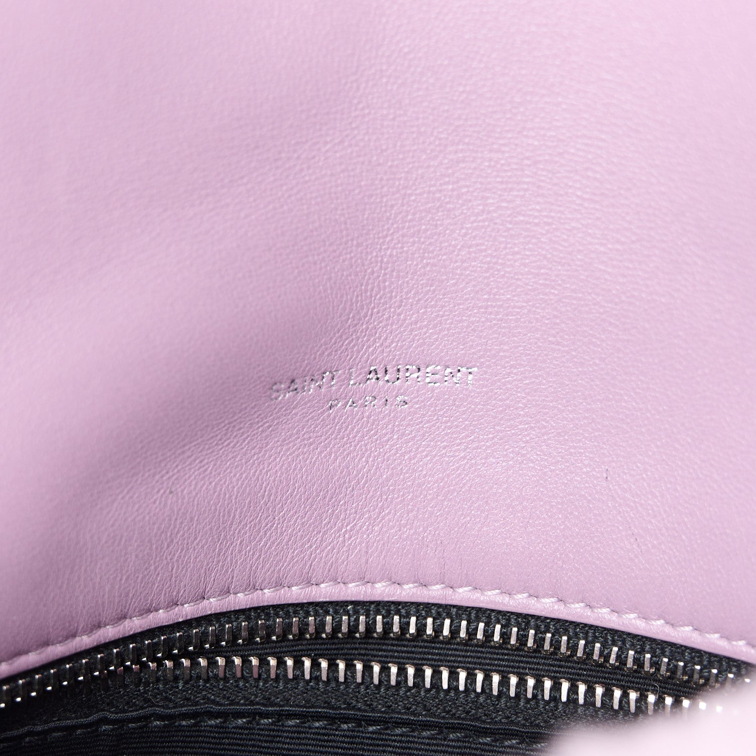 Saint Laurent Merino Shearling Lambskin Quilted Small Loulou Puffer Monogram Chain Satchel Lila 6 of 11