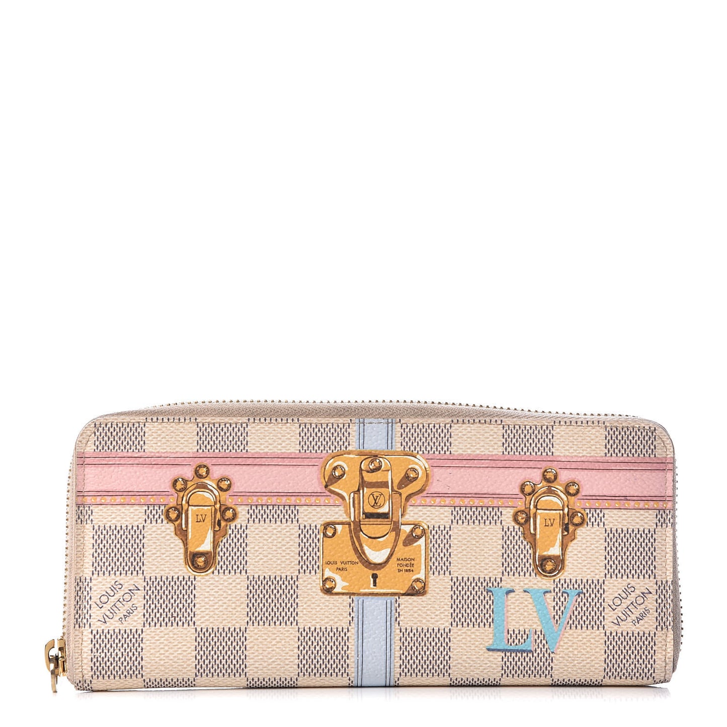 Damier Azur Summer Trunks Clemence Wallet