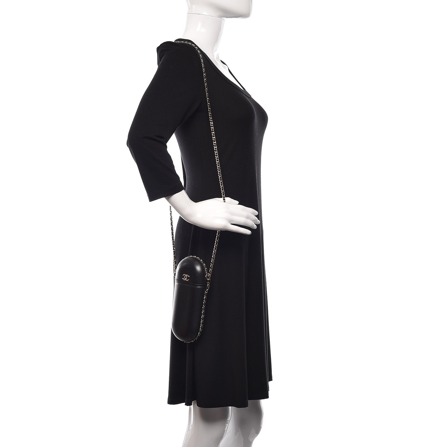 Chanel Lambskin Chain Around Phone Holder Black 2 of 13