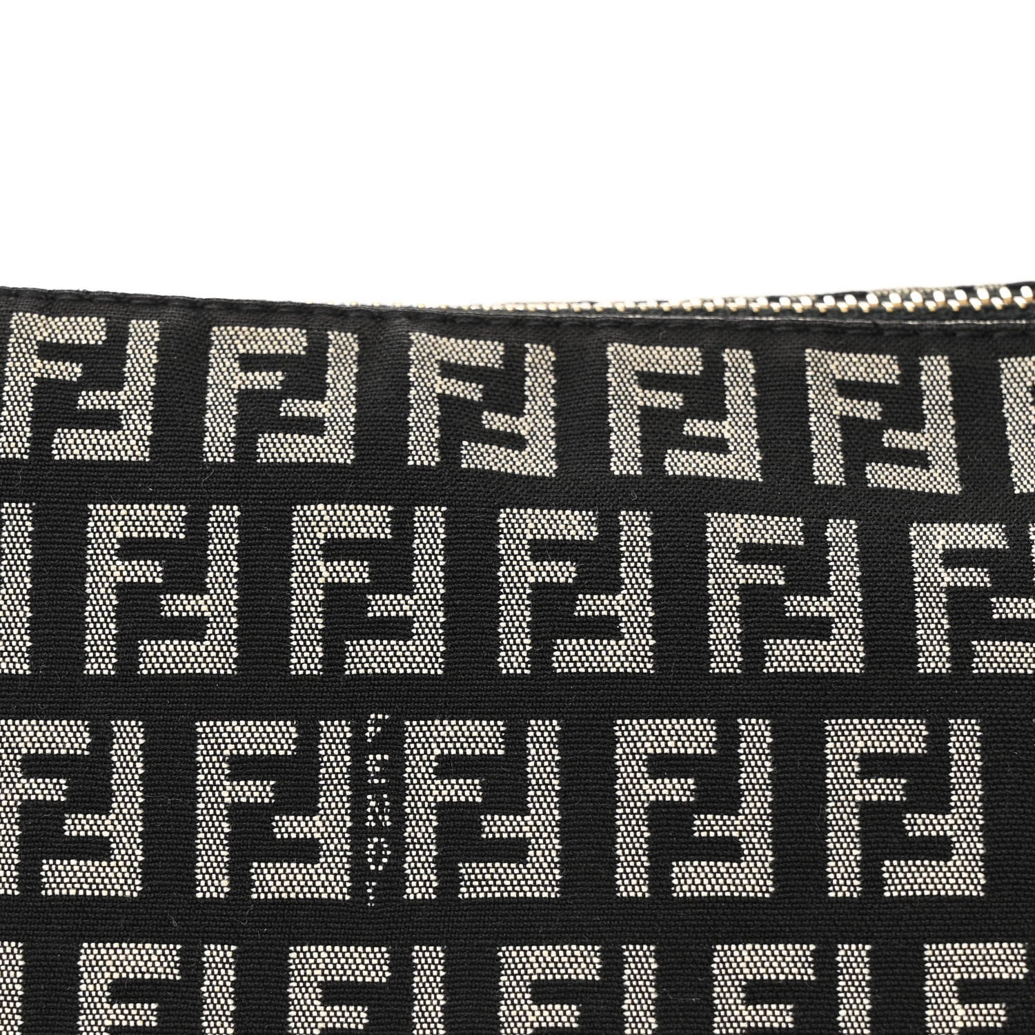 Fendi Zucchino Vitello Pochette Black White 9 of 12