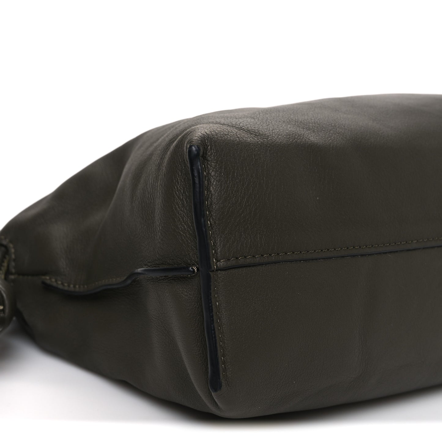 Calfskin Flamenco Knot Clutch Vintage Khaki