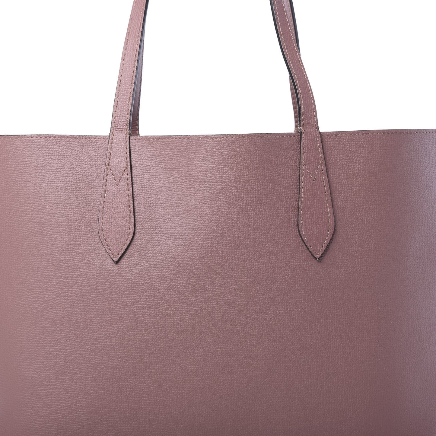 Grainy Calfskin Haymarket Check Graphic Print Medium Reversible Tote Pink