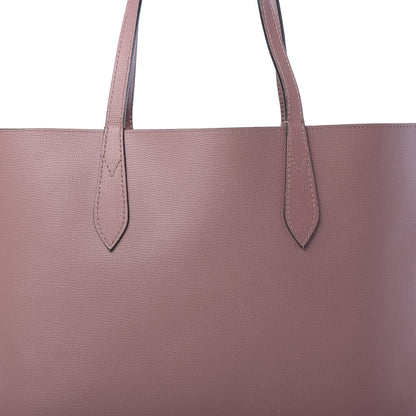 Burberry Grainy Calfskin Haymarket Check Graphic Print Medium Reversible Tote Pink 16 of 21