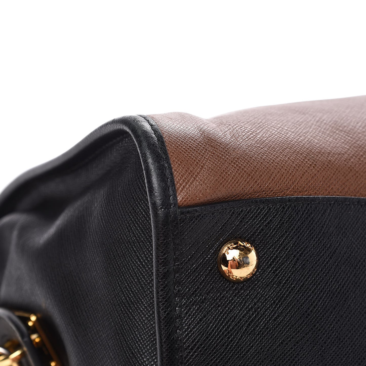 Saffiano Soft Bi-Color Tote Palissandro Black