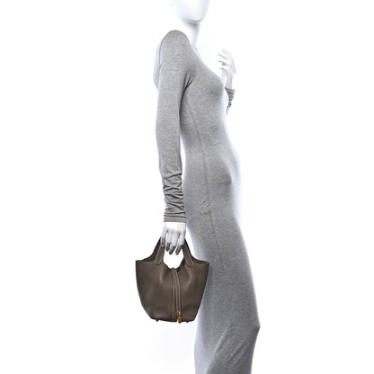 Hermes Taurillon Clemence Picotin Lock 18 PM Etoupe 2 of 12