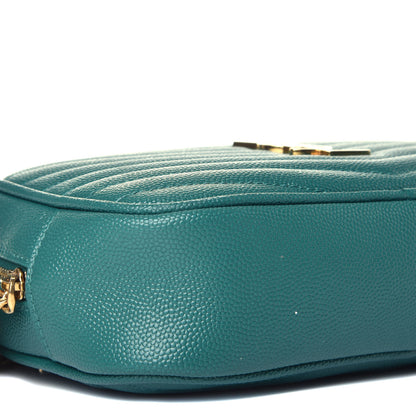 Saint Laurent Grain De Poudre Matelasse Monogram Mini Lou Camera Bag Brilliant Grass 8 of 10