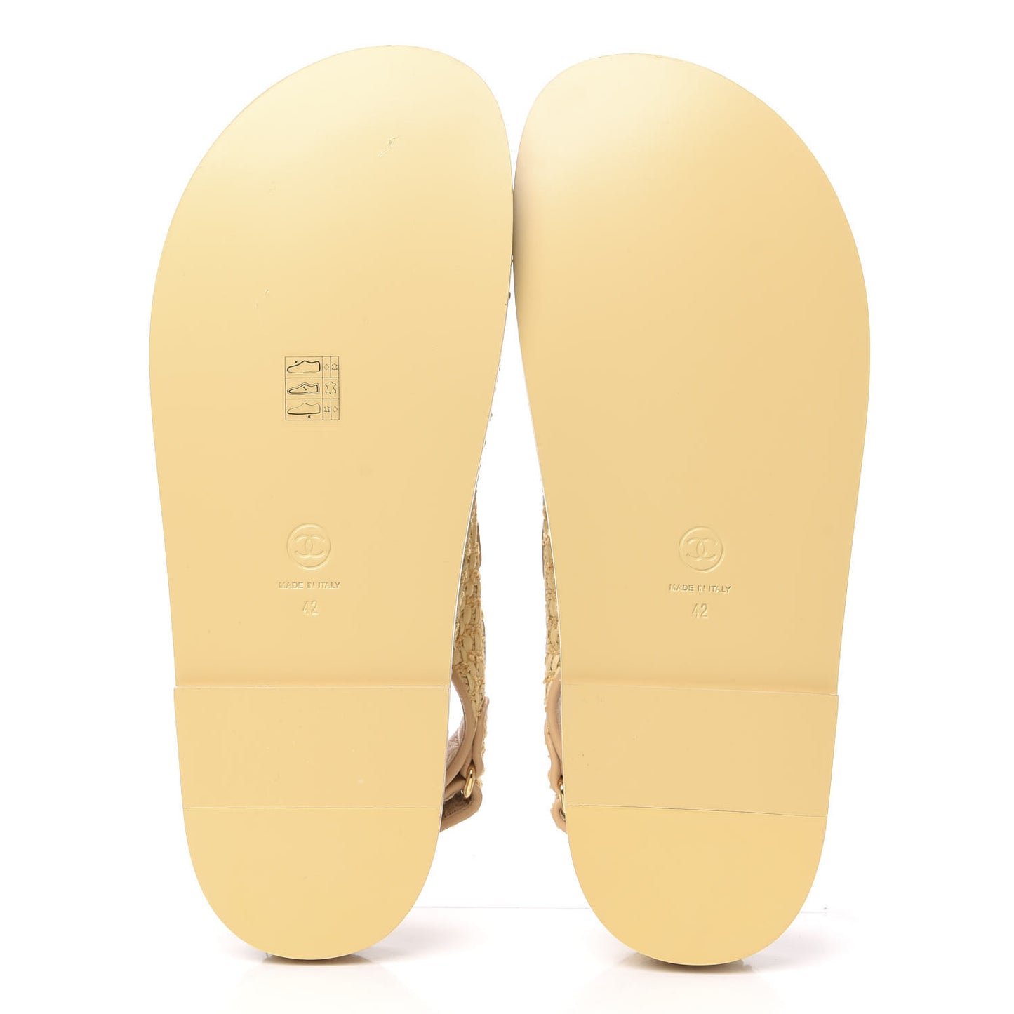 Braided Fabric Velcro Dad Sandals 42 Beige