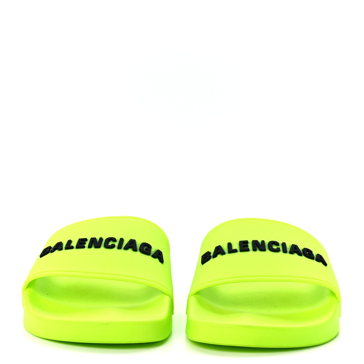 Smooth Rubber Logo Bi-Color Womens Pool Slide Sandals 36 Fluo Yellow Black