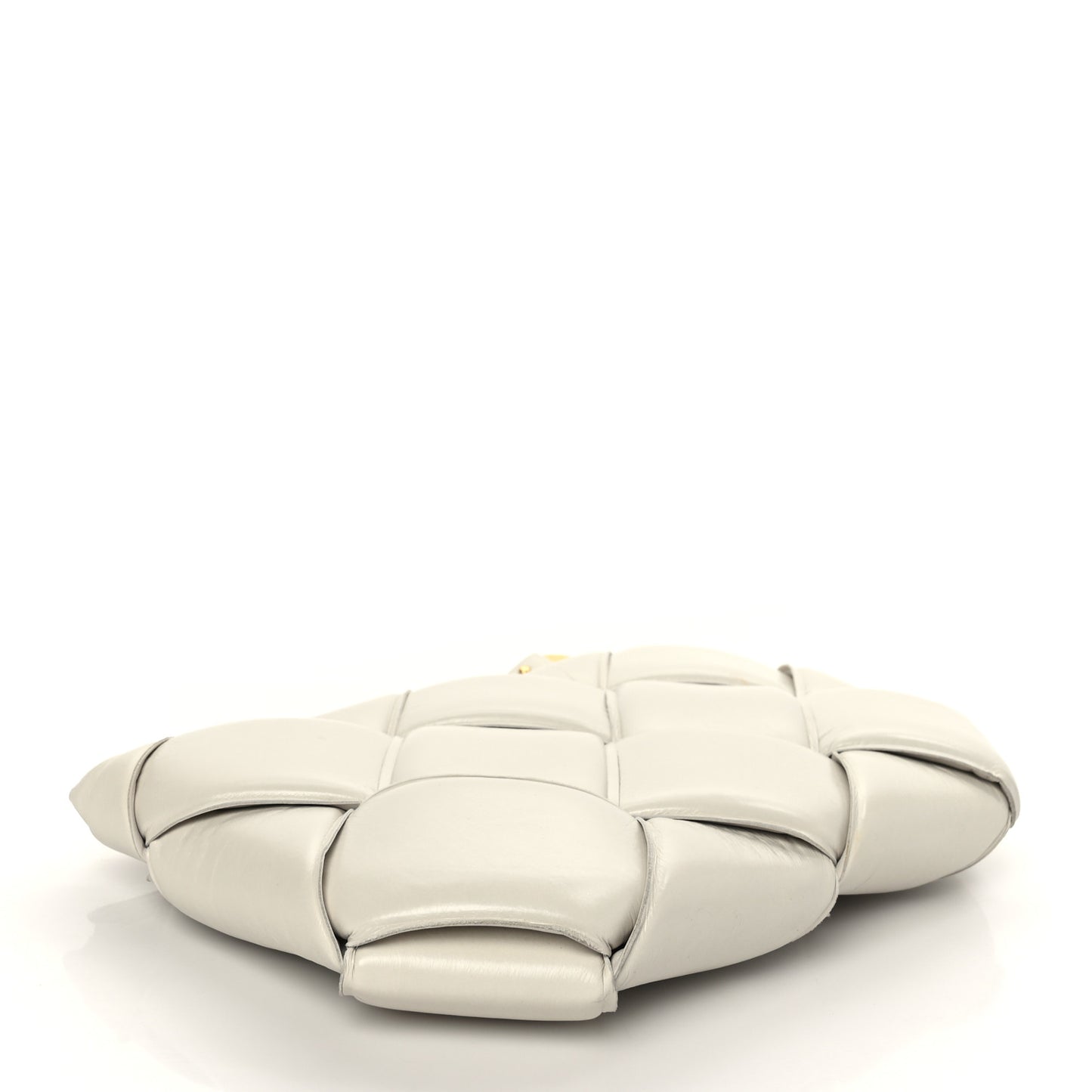 Paper Calfskin Maxi Intrecciato Padded Pouch Clutch Plaster
