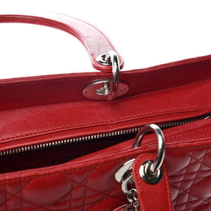 Christian Dior Lambskin Cannage Large Lady Dior Red 20 of 20