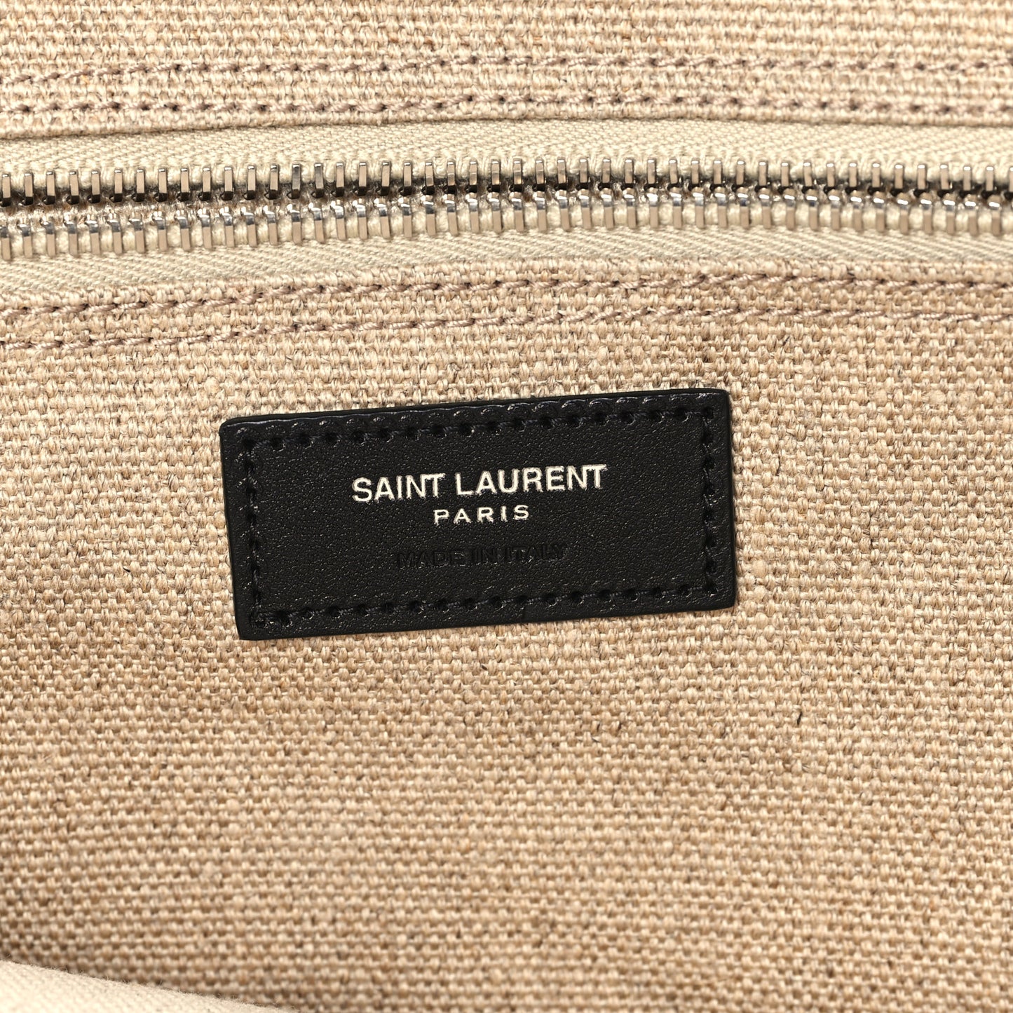Linen Calfskin Small Rive Gauche Tote Greggio Natural