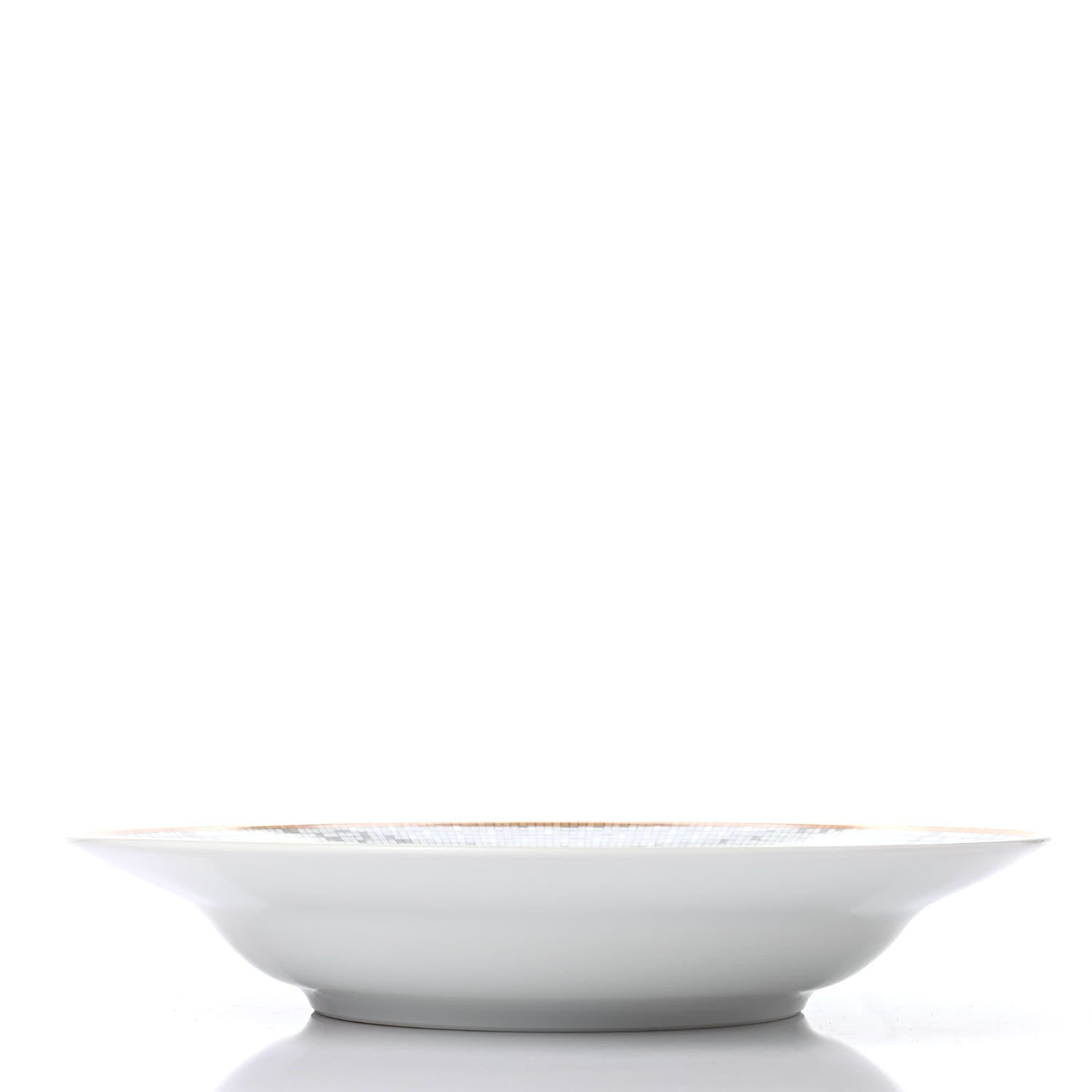 Hermes Porcelain Mosaique Au 24 Round Deep Platter Gold 4 of 4