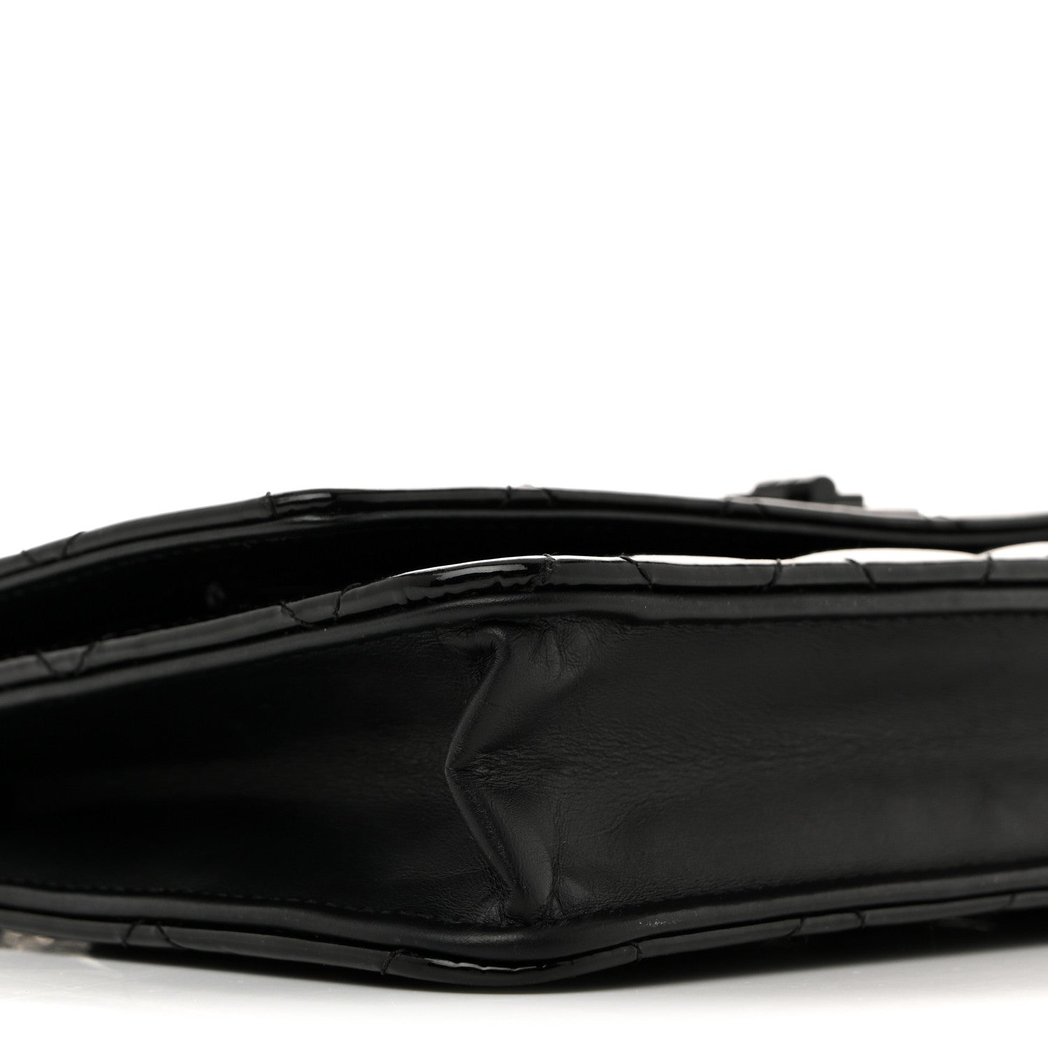 Chanel Patent Calfskin Quilted Reissue Wallet On Chain WOC So Black 10 of 12