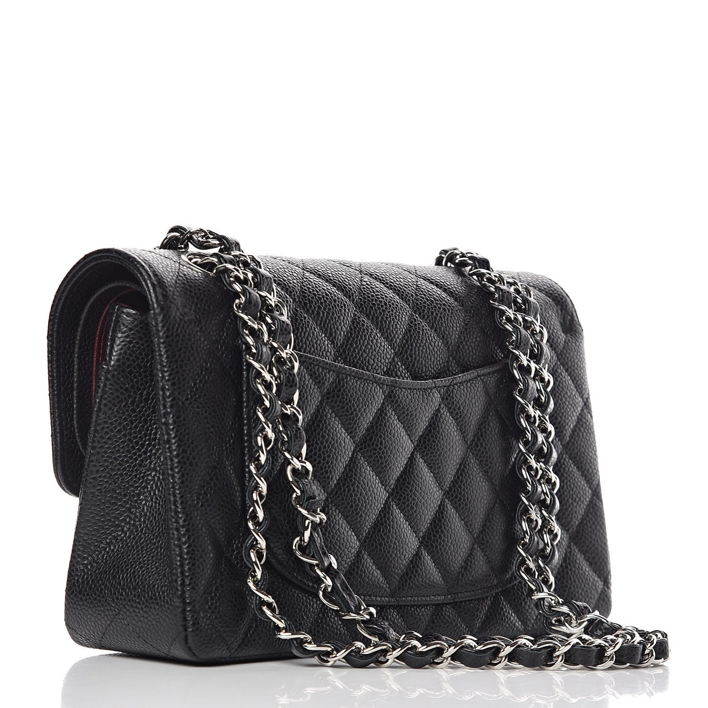 Caviar Quilted Small Double Flap Black