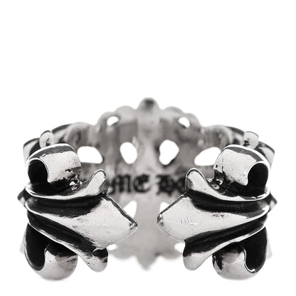 Chrome Hearts Sterling Silver Double Floral Cross Ring 60 9 3 of 6