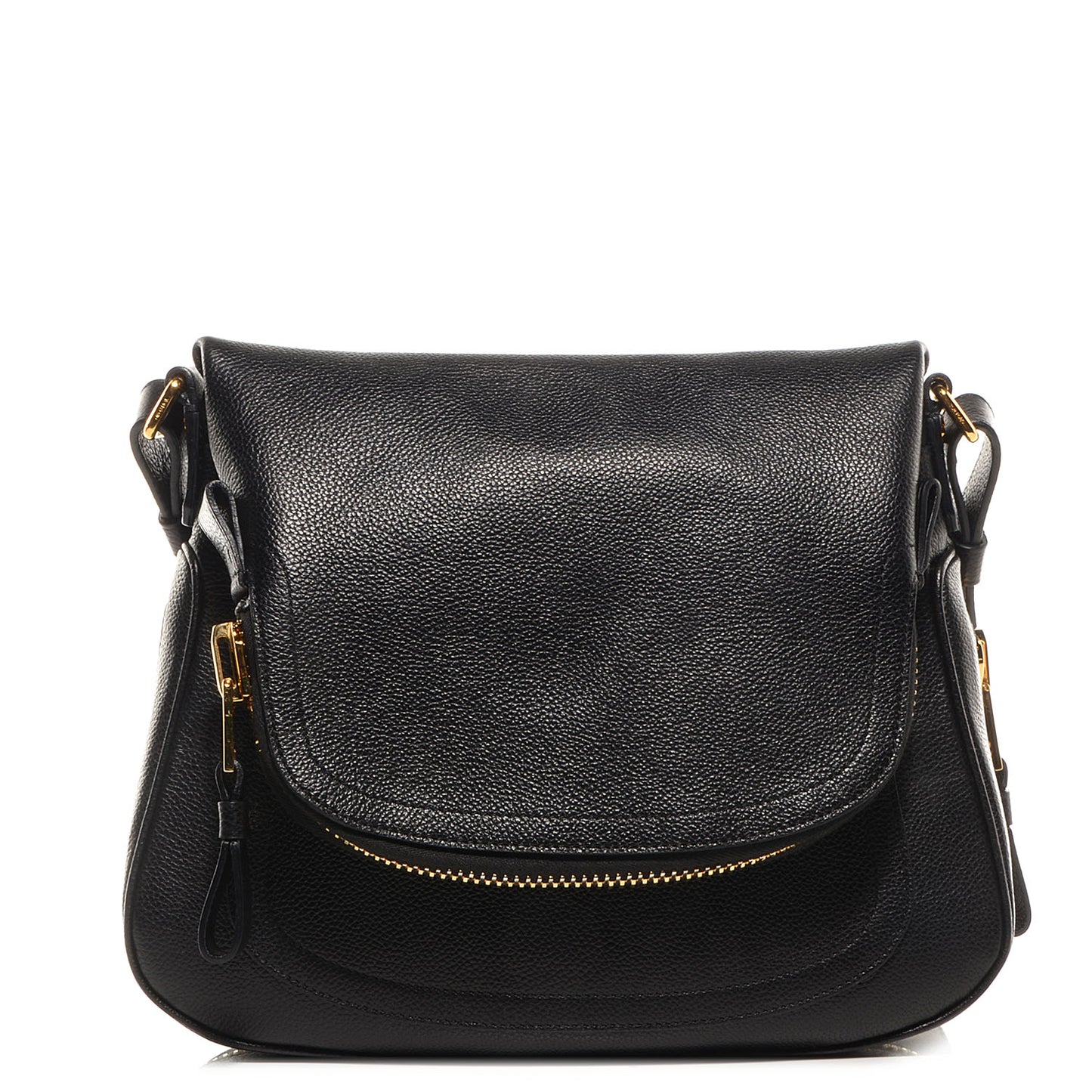 Grained Calfskin Medium Jennifer Crossbody Bag Black